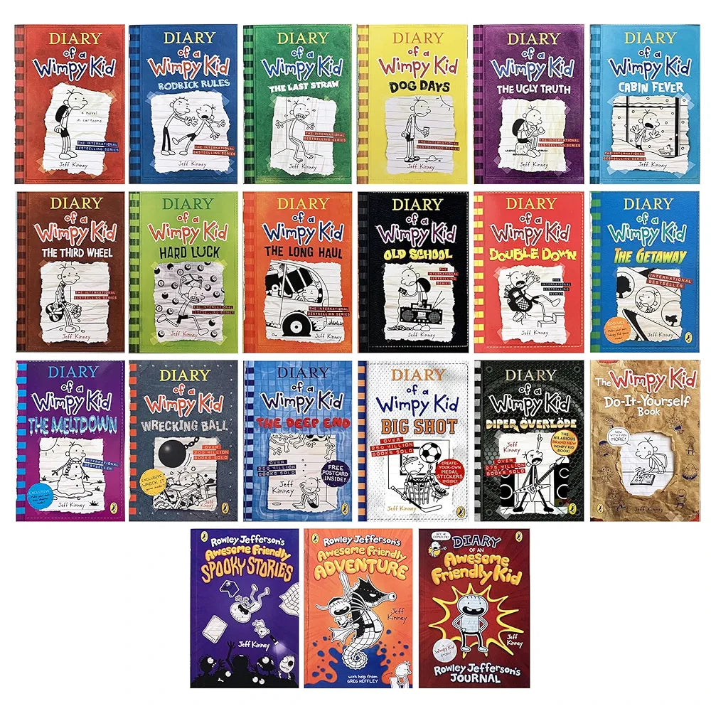 complete Diary of a Wimpy Kid series book set including 21 books (Yellowish Print)