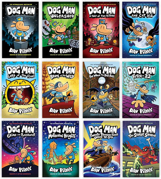 Dogman Series 1-12 Complete Books Set by Dav Pilkey book cover